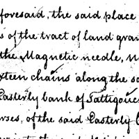 Page four of the land grant, dated February 20, 1807.